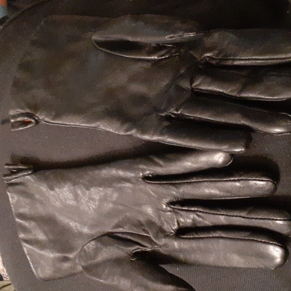 GENIUE LEATHER BLACK GLOVES THINSULATE MED EUC - Picture 2 of 4